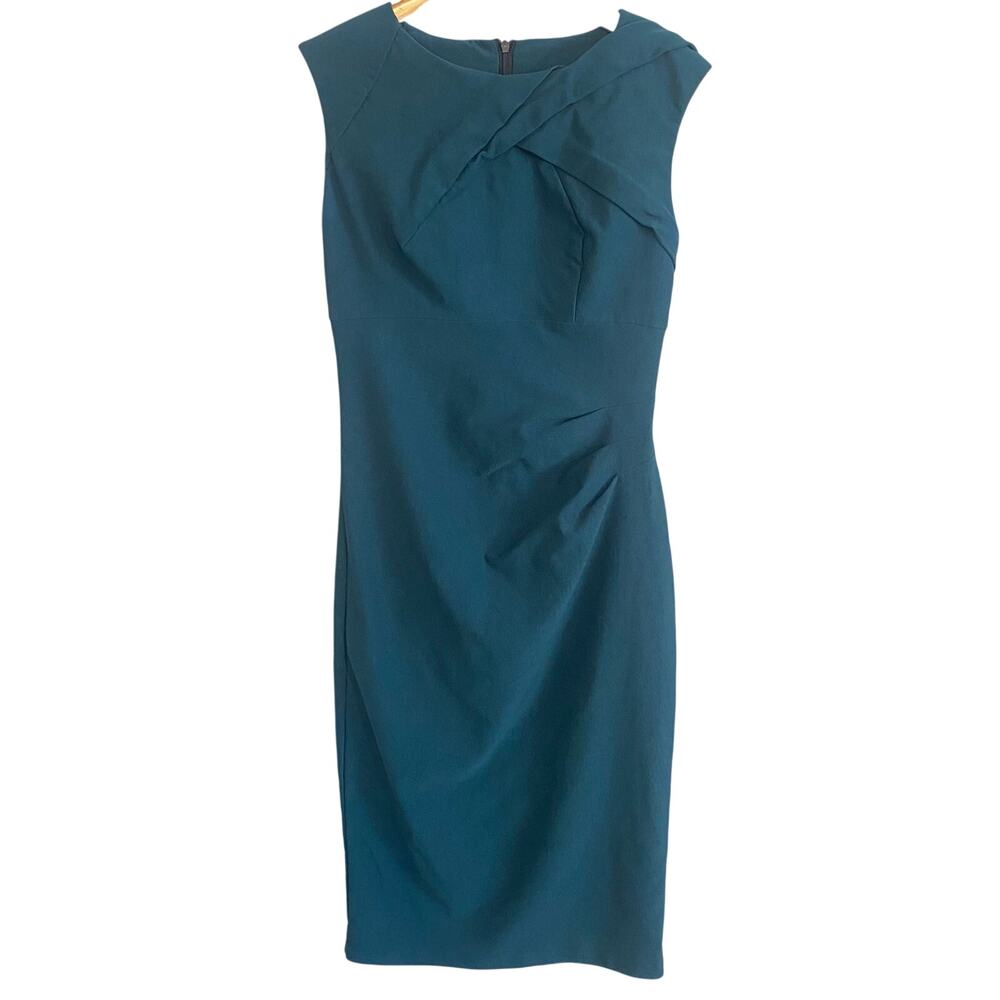 Voodoo Vixen Dress Womens Sz Medium Teal Cocktail Occcasion Retro Business - Picture 1 of 4